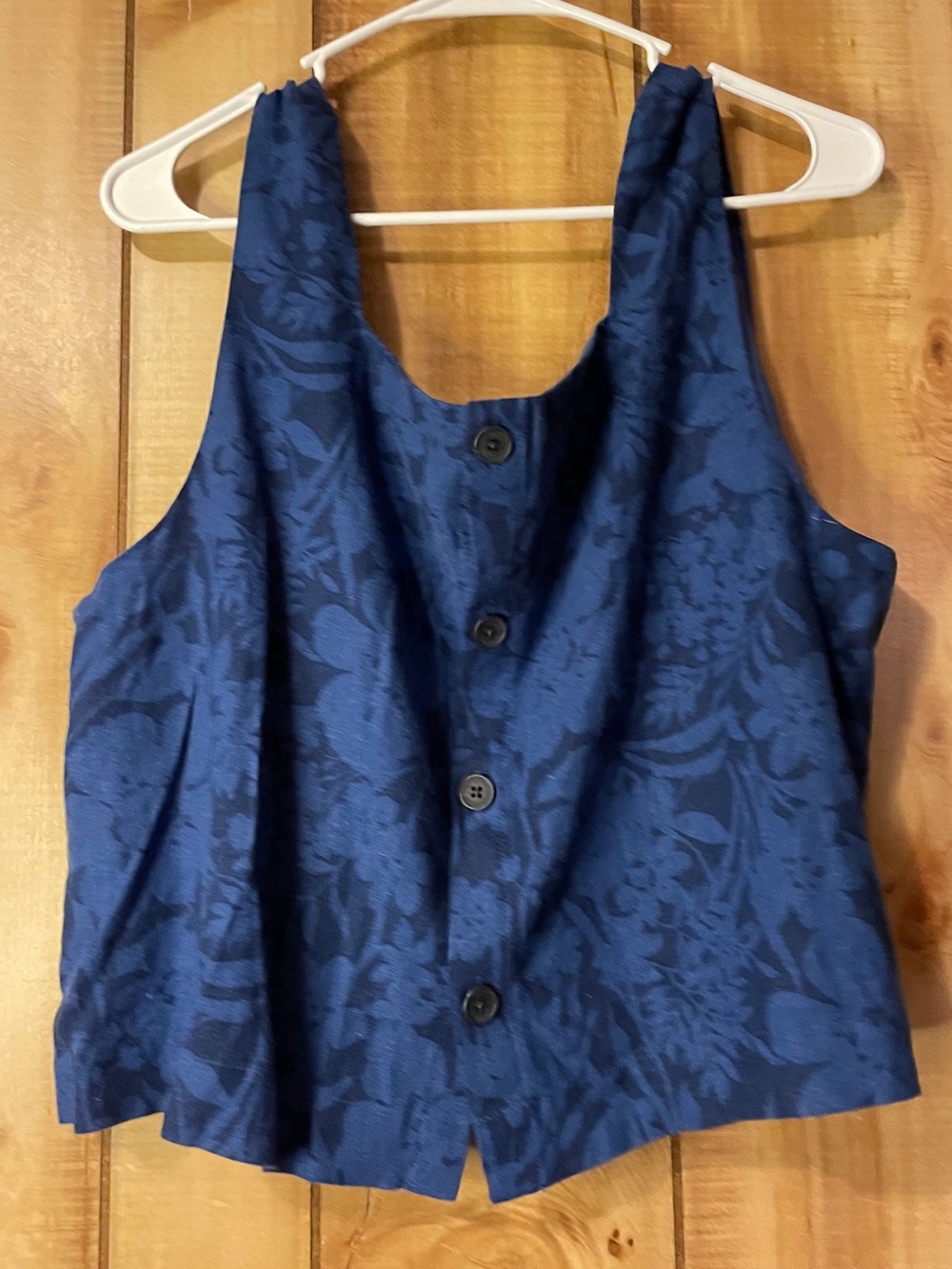 GAP Blue Floral Square-Neck Tank XL - Picture 8 of 10